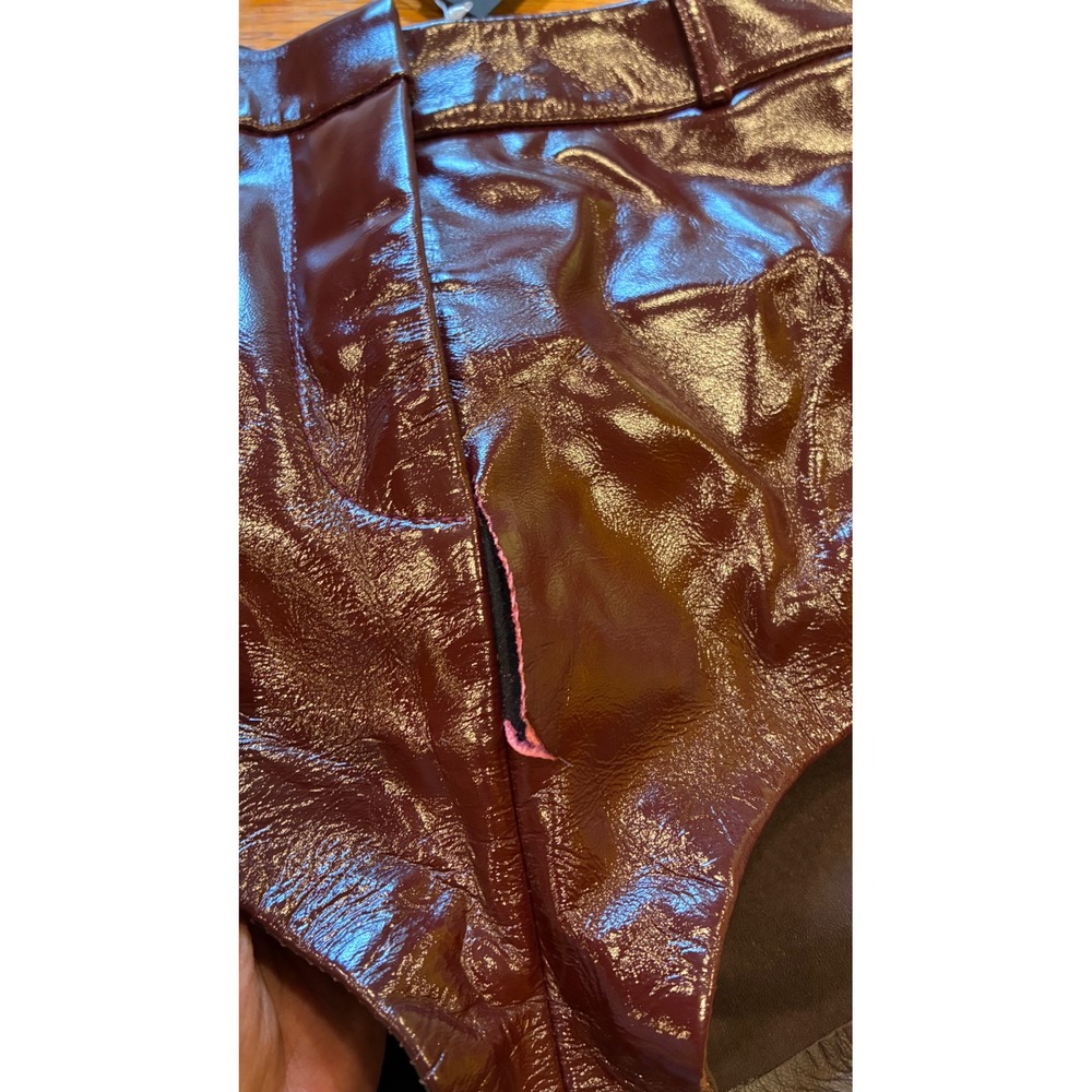 LAMARQUE x REVOLVE Annaise Hot Short in Patent Burgundy Size Small Defect - Picture 4 of 6